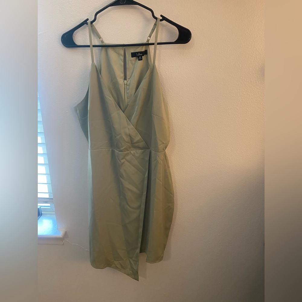 Lulus Sage Green Mini Dress MEDIUM